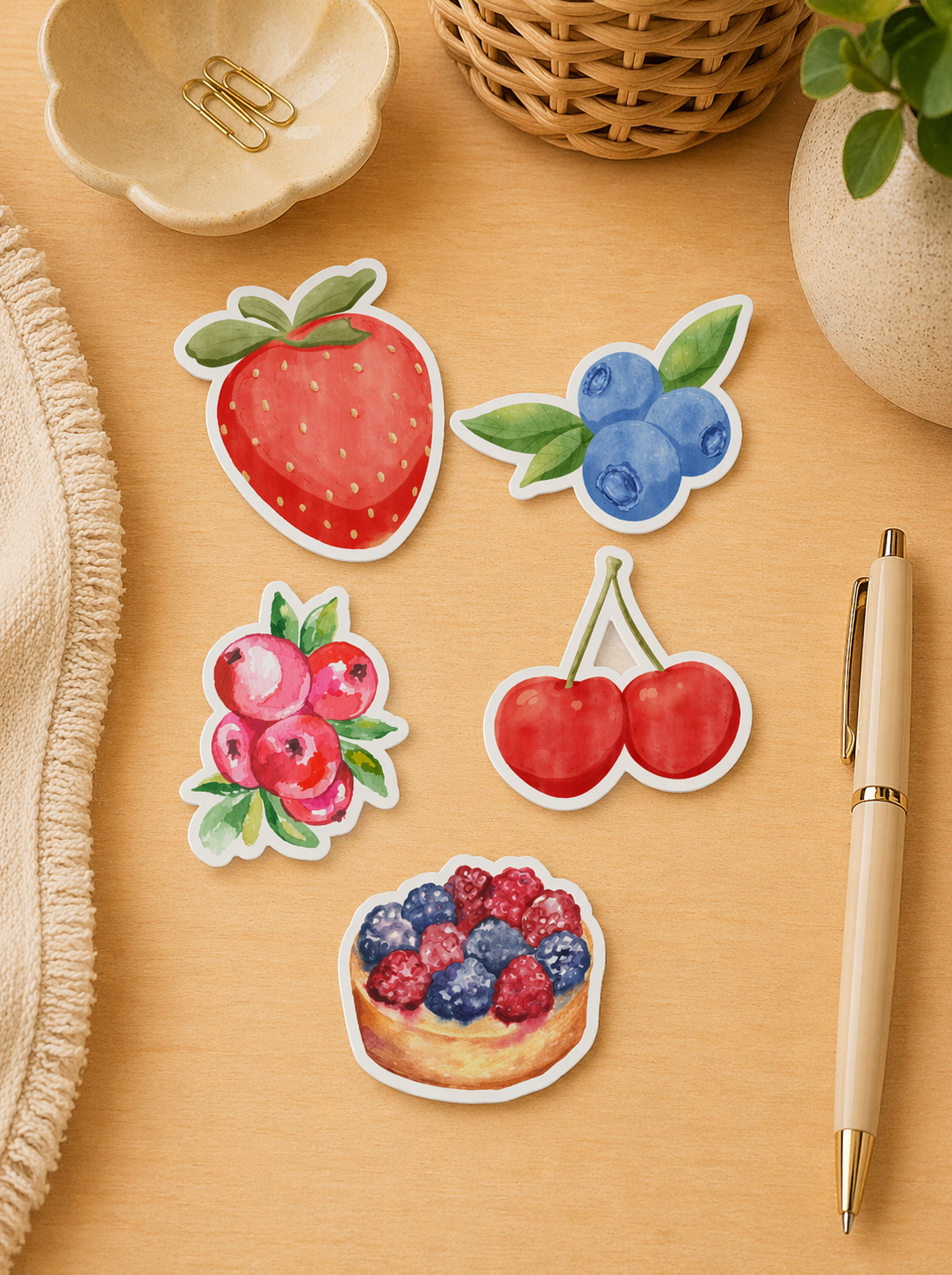5 Stickers Blueberry