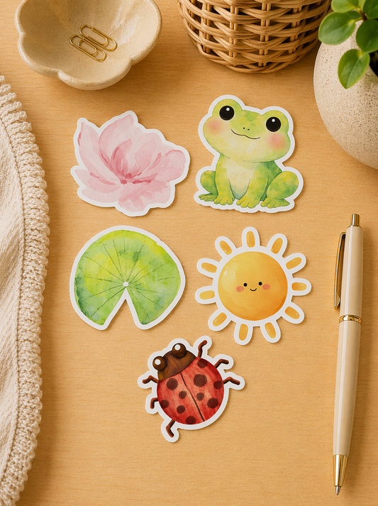 5 Stickers Froggy