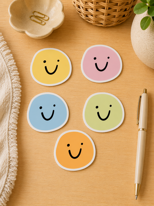 5 Stickers Happy Face